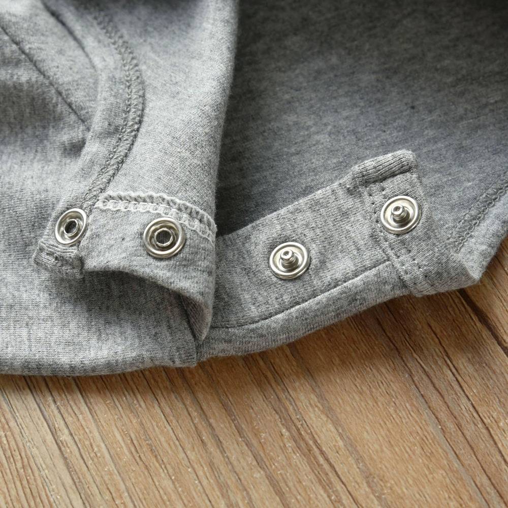 Mom+Dad=Me Baby's Gray Cotton Romper Mom+Dad=Me Baby's Gray Cotton Romper