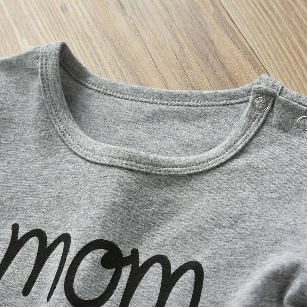 Mom+Dad=Me Baby's Gray Cotton Romper Mom+Dad=Me Baby's Gray Cotton Romper