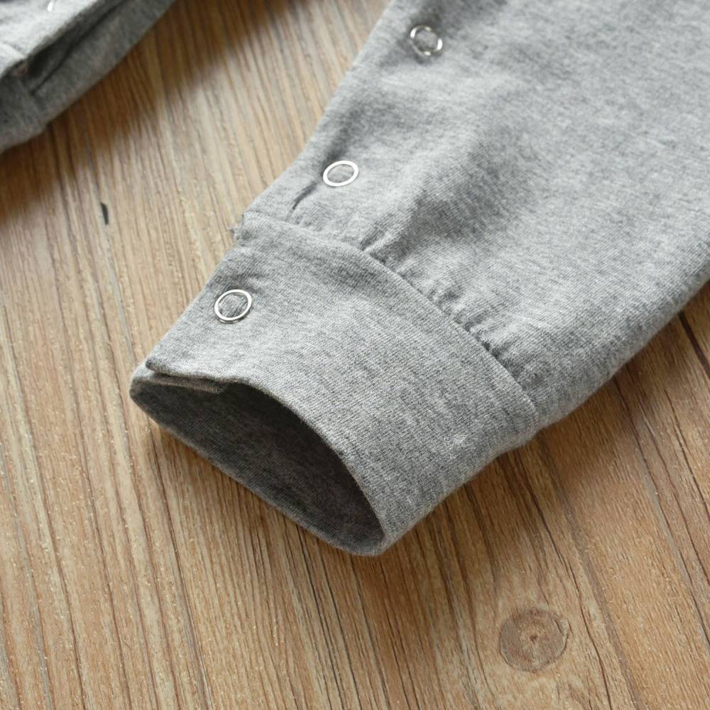 Mom+Dad=Me Baby's Gray Cotton Romper Mom+Dad=Me Baby's Gray Cotton Romper