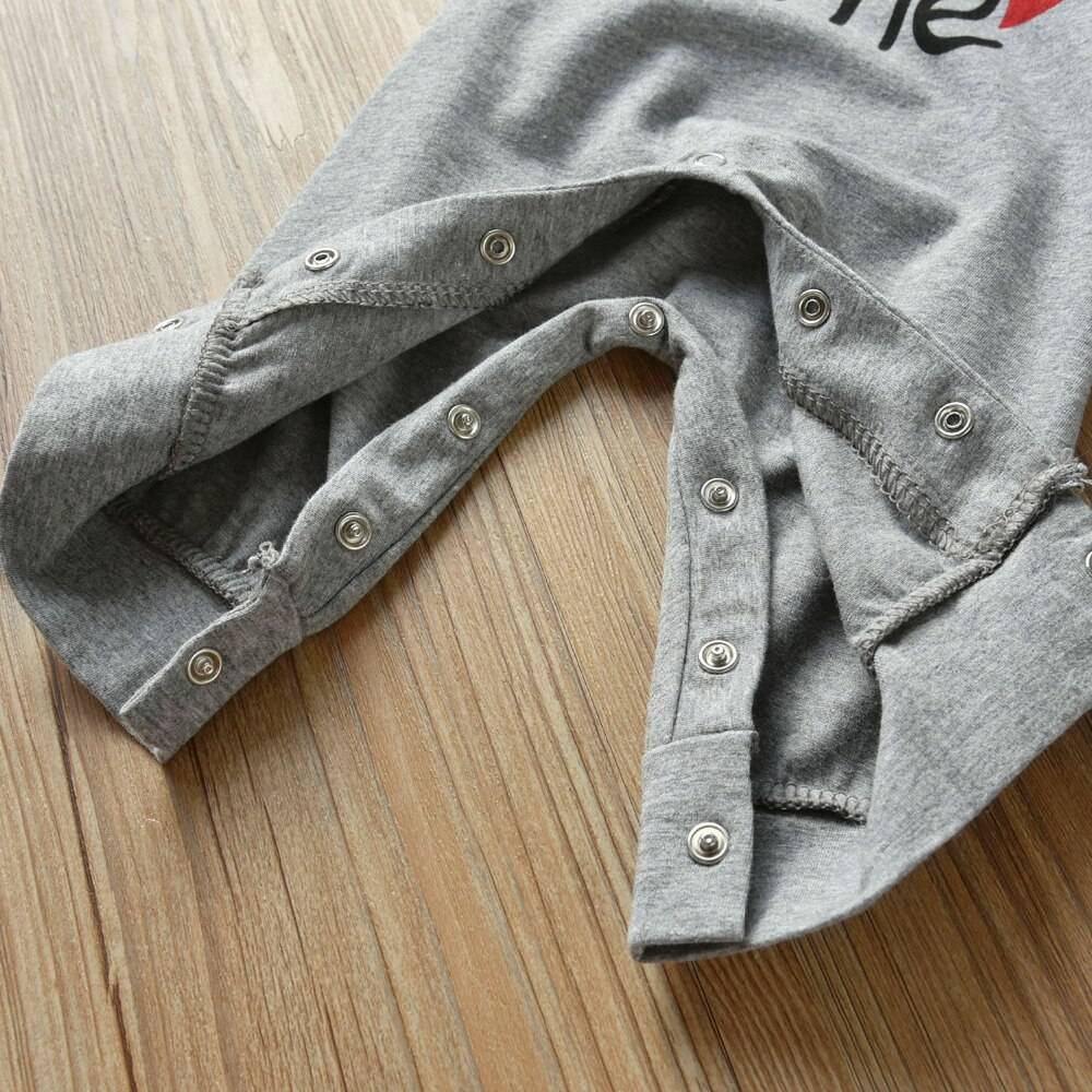 Mom+Dad=Me Baby's Gray Cotton Romper Mom+Dad=Me Baby's Gray Cotton Romper